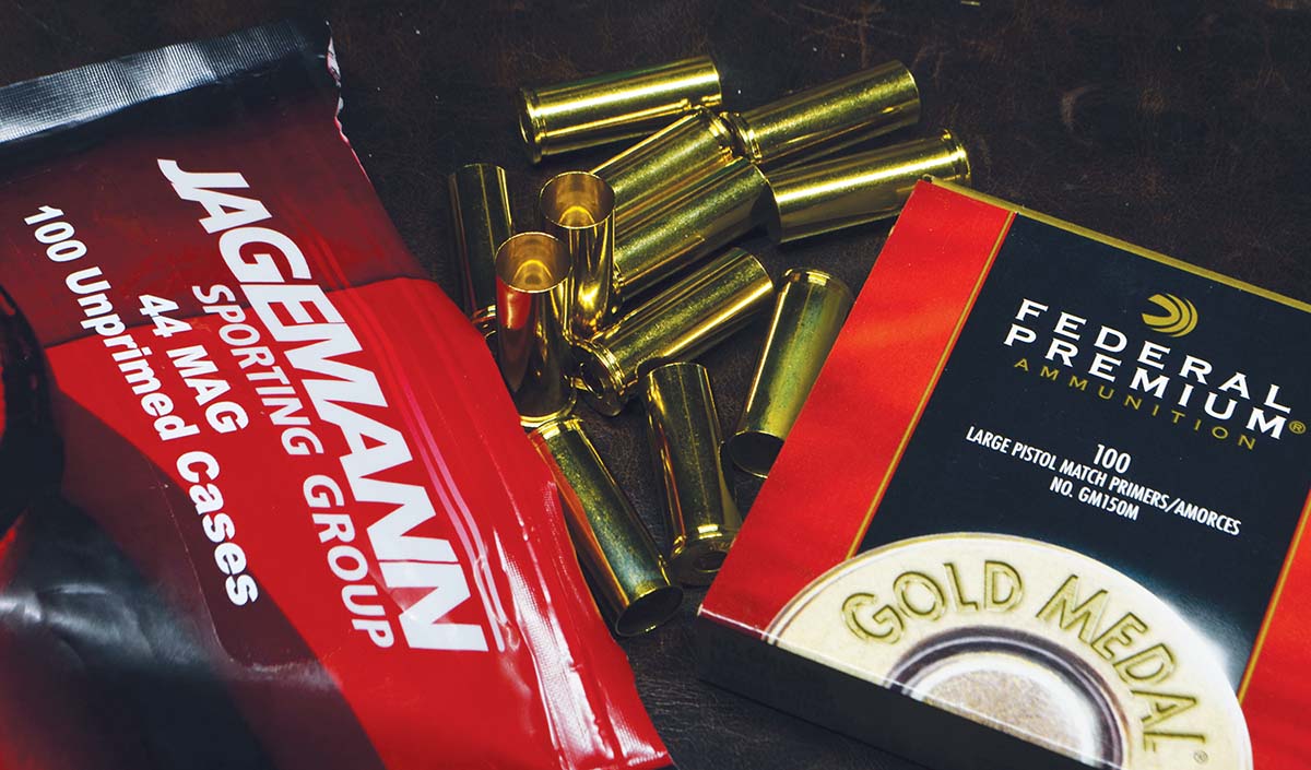 Top-quality Jagemann brass combined with Federal primers provide an excellent foundation for loads of all types. Standard primers work perfectly well, although some authorities have recommended magnum primers.